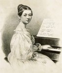 Clara Schuman at the piano